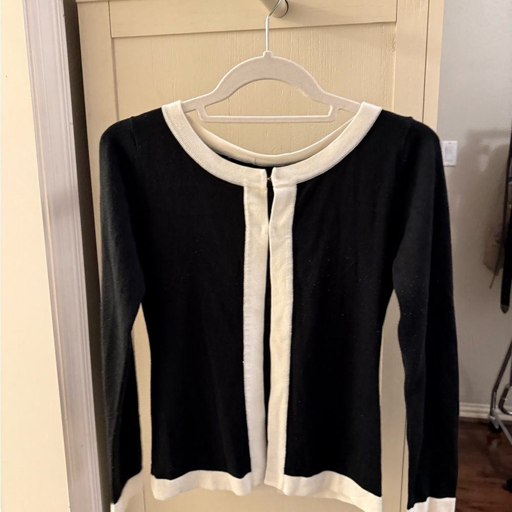 Black and White Cardigan Sweater